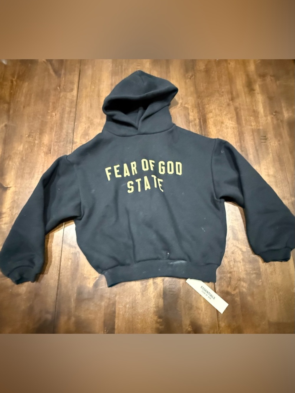 New! Fear of God State Hoodie in Black with Yellow Logo — UK Size 8 SMALL